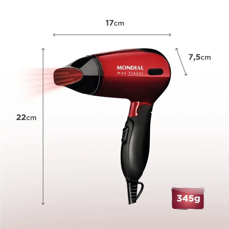 Secador de cabelo Mondial Max Travel SC-10 vermelho e preto 110V/220V