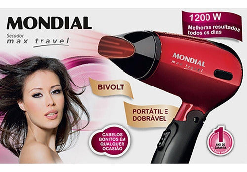 Secador de cabelo Mondial Max Travel SC-10 vermelho e preto 110V/220V