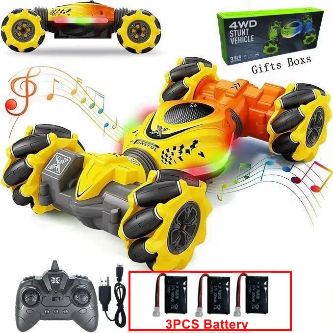 Rádio Controle Carro Infantil: Gesto, Sensor de Rotação, Drift e Stunts – 4WD 2.4G para Diversão Garantida!