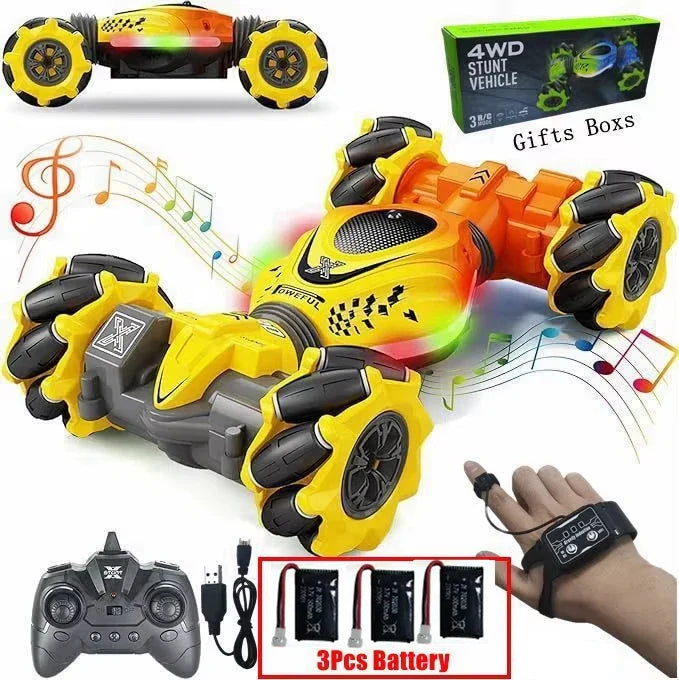 Rádio Controle Carro Infantil: Gesto, Sensor de Rotação, Drift e Stunts – 4WD 2.4G para Diversão Garantida!