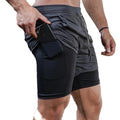 Shorts de corrida masculino 2 em 1