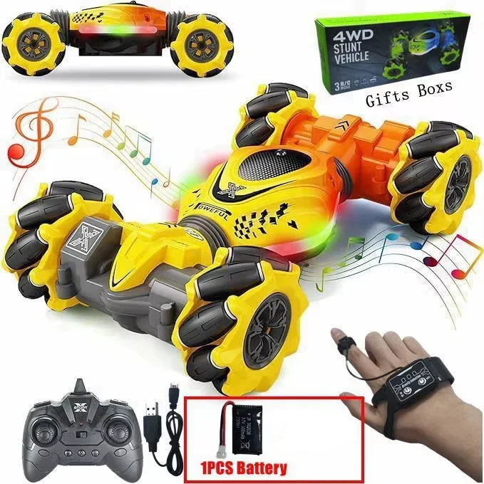 Rádio Controle Carro Infantil: Gesto, Sensor de Rotação, Drift e Stunts – 4WD 2.4G para Diversão Garantida!