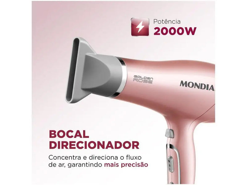 Secador de cabelo Mondial SC-38-GR golden rose 127V