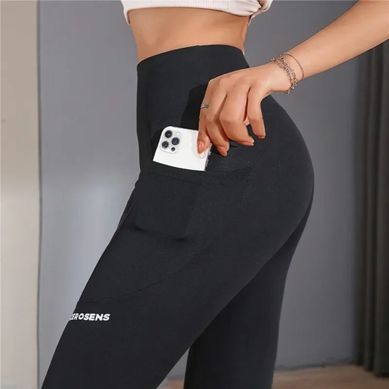 Leggings Sem Costura com Bolso para Mulheres