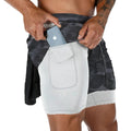 Shorts de corrida masculino 2 em 1