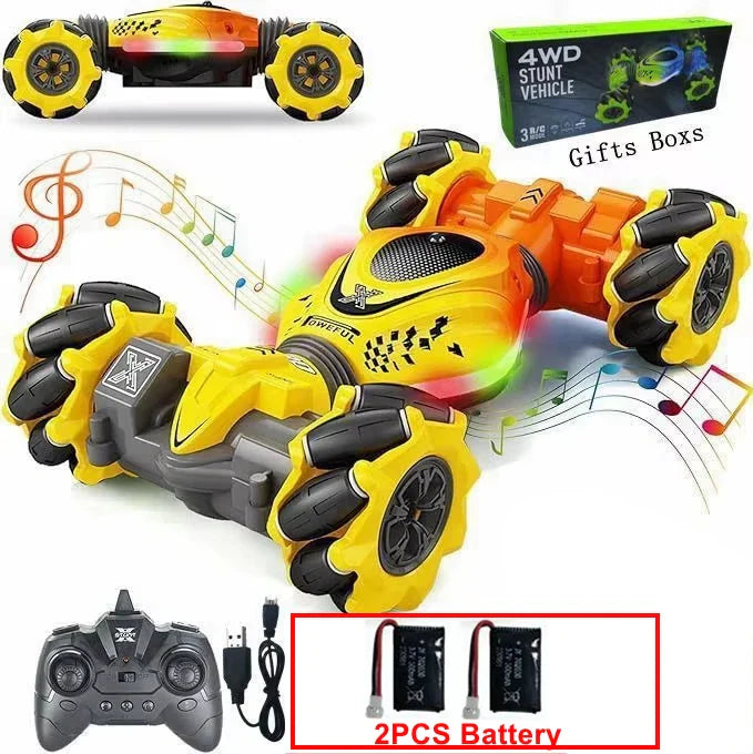 Rádio Controle Carro Infantil: Gesto, Sensor de Rotação, Drift e Stunts – 4WD 2.4G para Diversão Garantida!